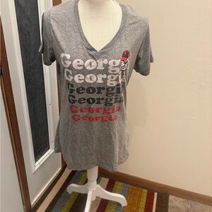 Russell Athletic Gray Georgia Bulldog Graphic Tee